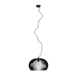 Lindby Pendellampe Jusra, schwarz, Metall, Ø 42 cm, E27
