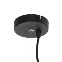 Lindby Pendellampe Jusra, schwarz, Metall, Ø 42 cm, E27