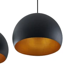Lindby Pendellampe Tarjei, 146 cm lang, schwarz/gold, Metall