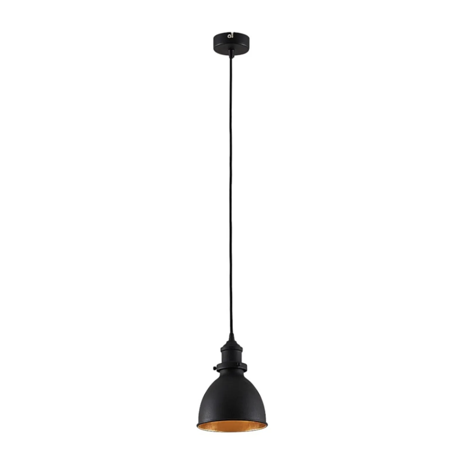 Lindby Pendelleuchte Jasminka, schwarz/gold, Metall, 1-flg.