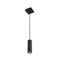 Lindby Pendelleuchte Joffrey, Ø 6 cm, schwarz, Metall, GU10