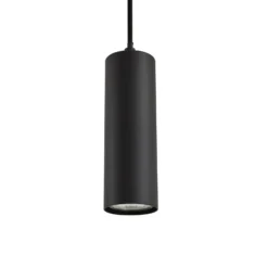 Lindby Pendelleuchte Joffrey, Ø 6 cm, schwarz, Metall, GU10