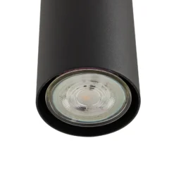 Lindby Pendelleuchte Joffrey, Ø 6 cm, schwarz, Metall, GU10