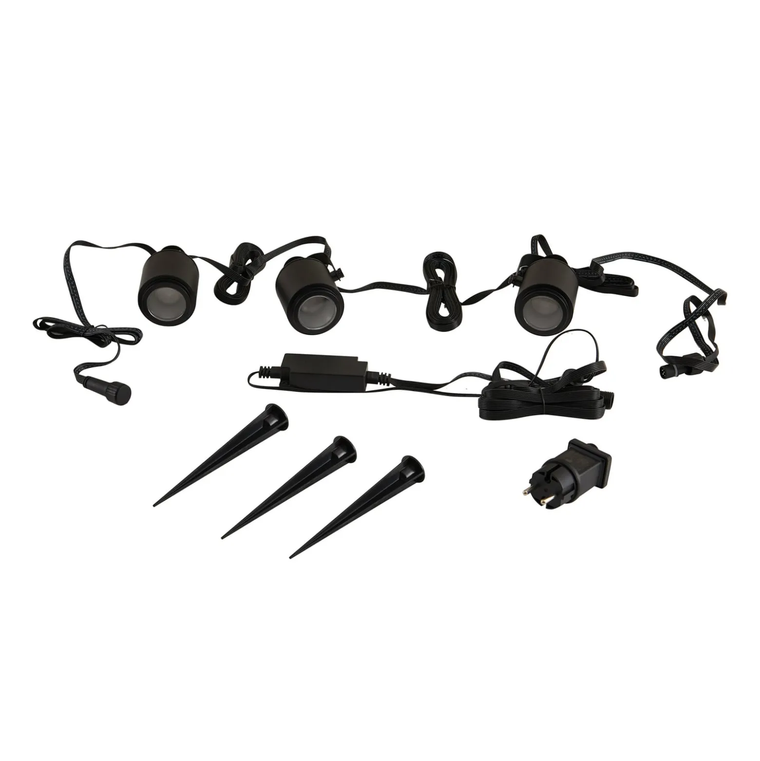 Lindby Smart LED-Außenstrahler Nymo, CCT, RGB, Tuya, 3er-Set