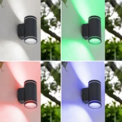 Lindby Smart LED-Außenwandleuchte Valtin CCT RGB Tuya IP54