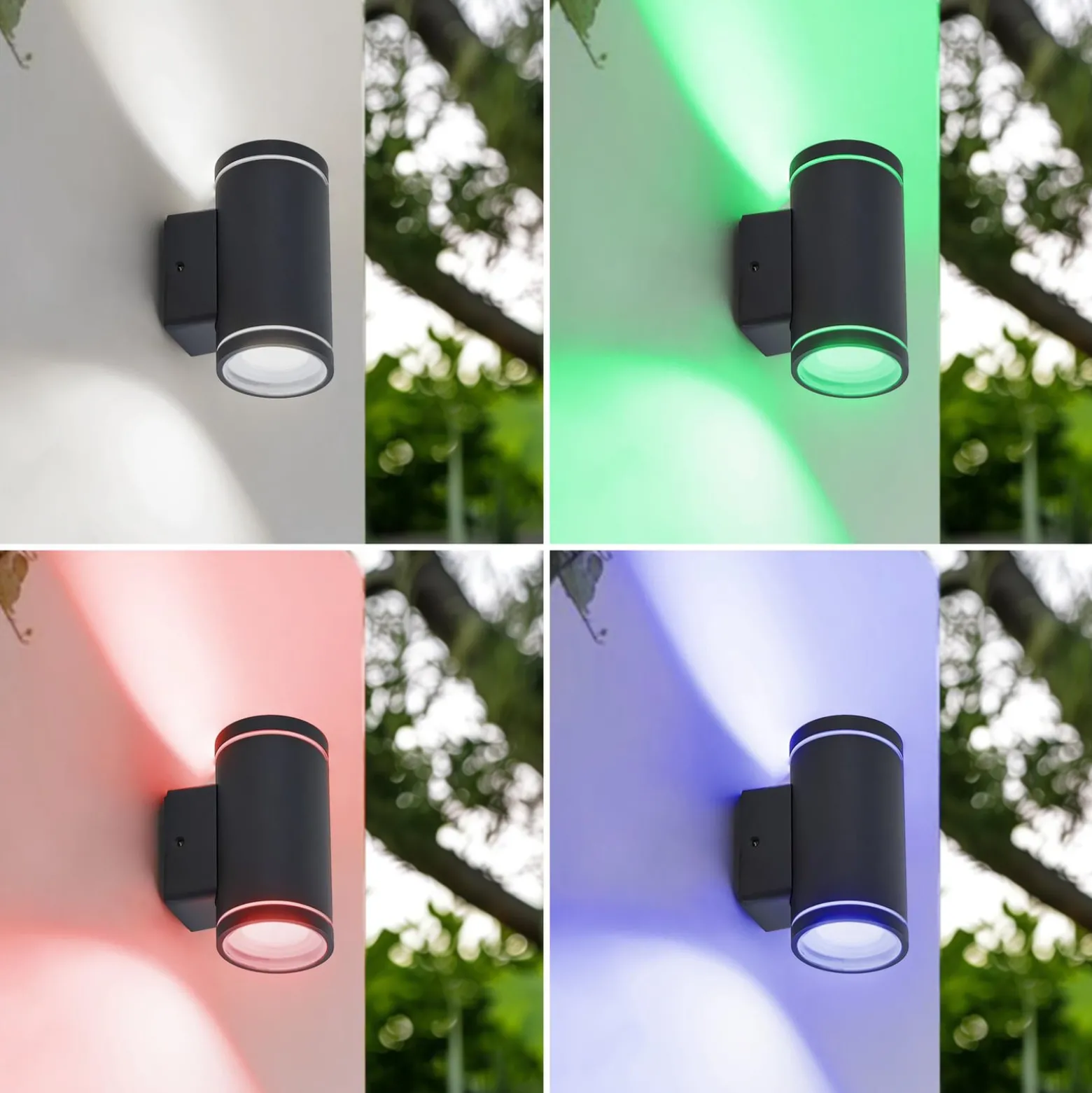Lindby Smart LED-Außenwandleuchte Valtin CCT RGB Tuya IP54