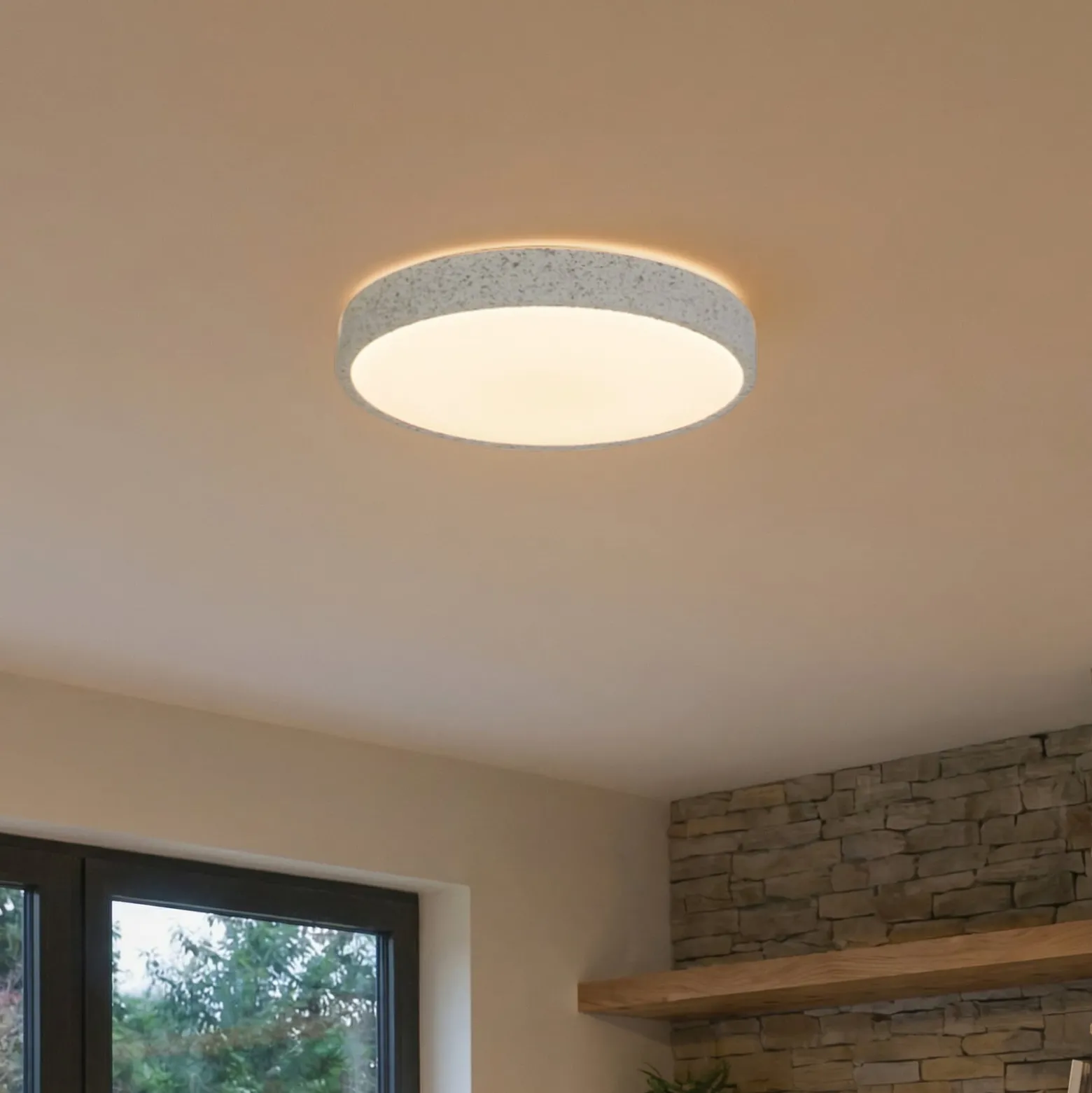 Lindby Smart LED-Deckenlampe Elmor Ø39cm grau RGB CCT Tuya