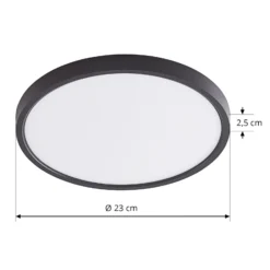 Lindby Smart LED-Deckenleuchte Pravin, Ø 23 cm, CCT, schwarz