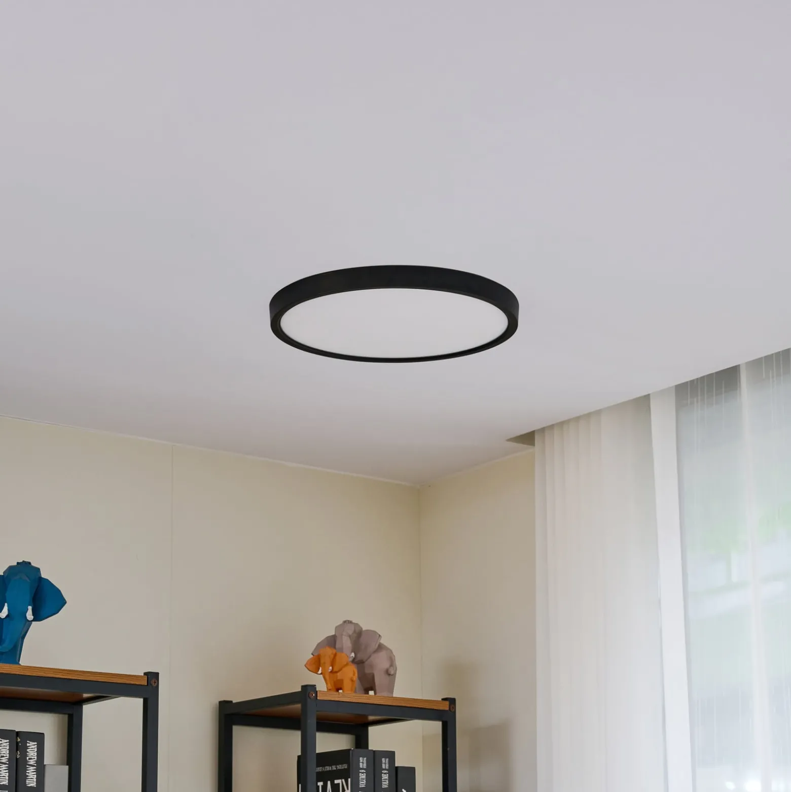 Lindby Smart LED-Deckenleuchte Pravin, Ø 40 cm, CCT, schwarz