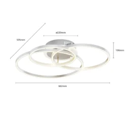Lindby Smart LED-Deckenleuchte Tula, Fernbedienung, Tuya CCT