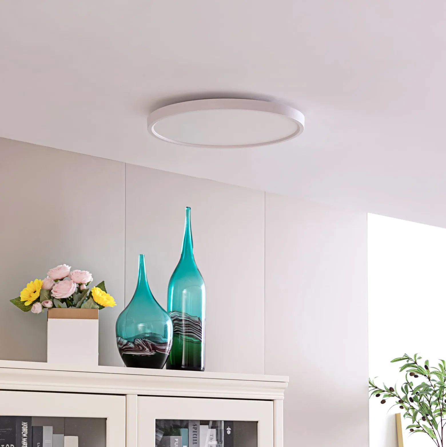 Lindby Smart LED-Deckenleuchte Denora, weiß, RGB, CCT, Tuya