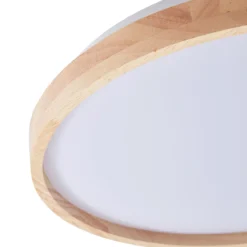 Lindby Smart LED-Deckenleuchte Mirren Holz Ø39,5cm CCT Tuya