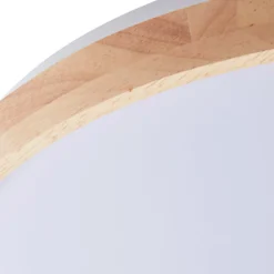 Lindby Smart LED-Deckenleuchte Mirren Holz Ø39,5cm CCT Tuya