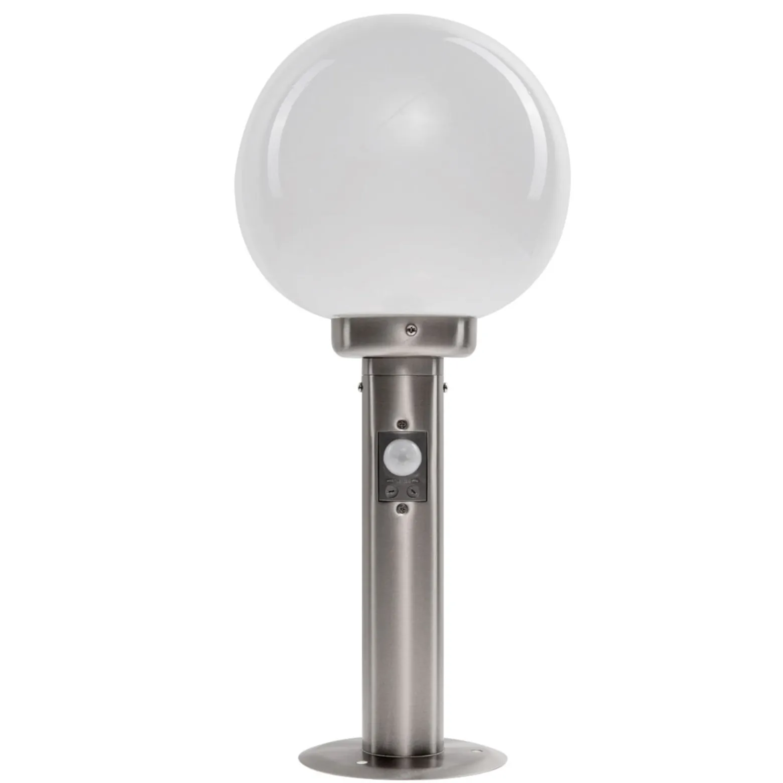 Lindby Sockellampe Vedran, 45 cm, Edelstahl, Sensor