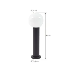Lindby Sockelleuchte Dangan, schwarz/weiß, Höhe 60 cm, Glas