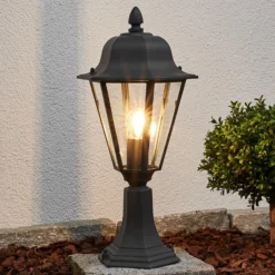 Lindby Sockelleuchte Edana, 52 cm, anthrazit, E27, IP44