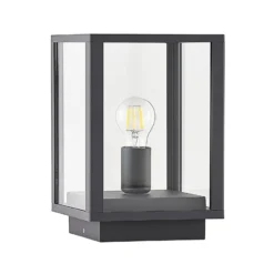 Lindby Sockelleuchte Giavanna, 29 cm, anthrazit, IP44, E27