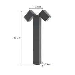 Lindby Sockelleuchte Othil, 2-flg., 50 cm, anthrazit, Metall