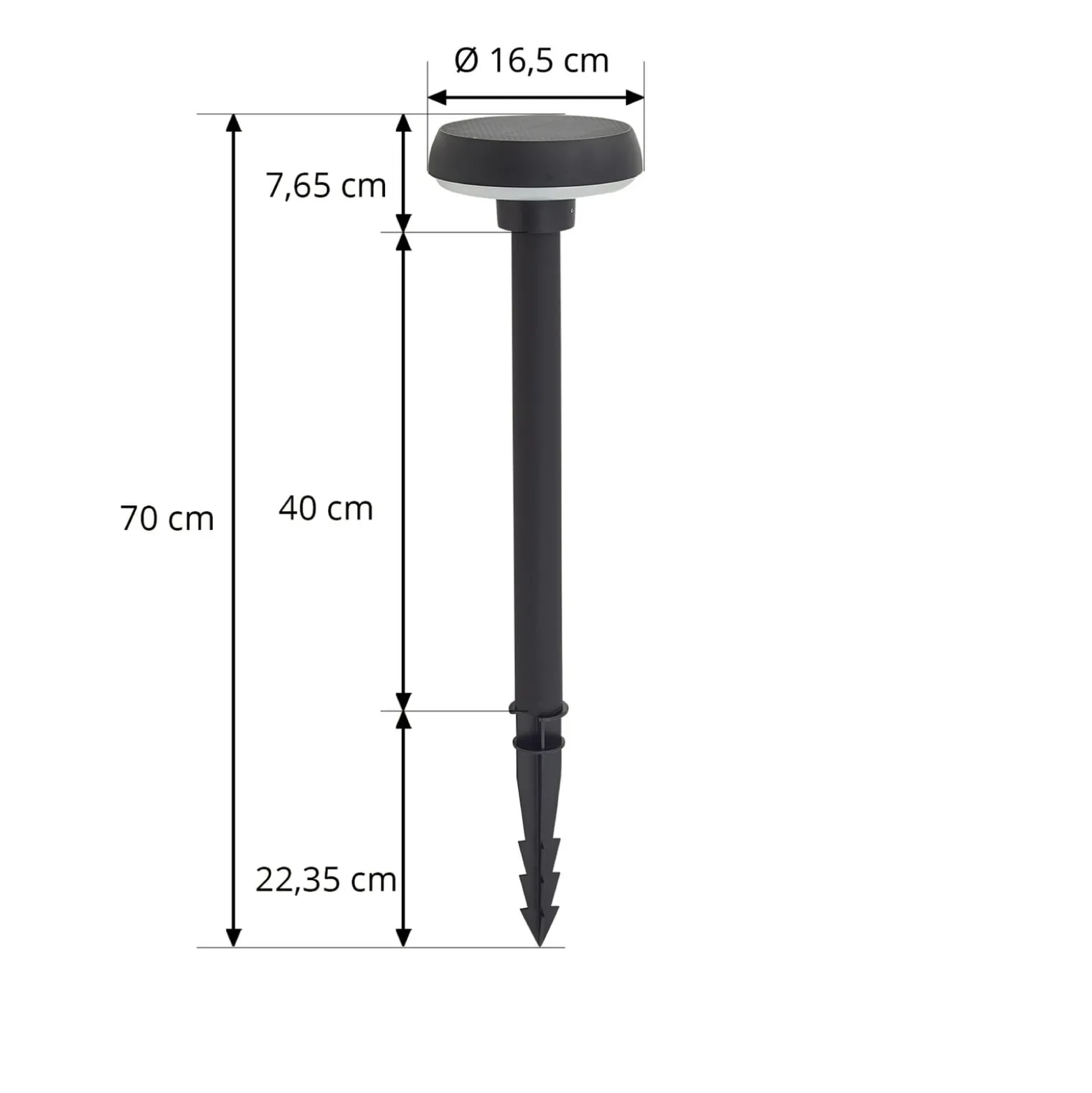 Lindby Solar-LED-Erdspießleuchte Brinca, schwarz, PC, Sensor
