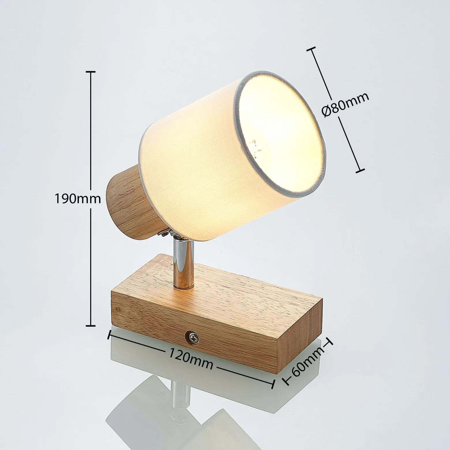 Lindby Spot Wanessa, Holz, weiß, E14, 14 cm, verstellbar