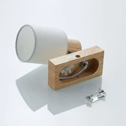 Lindby Spot Wanessa, Holz, weiß, E14, 14 cm, verstellbar