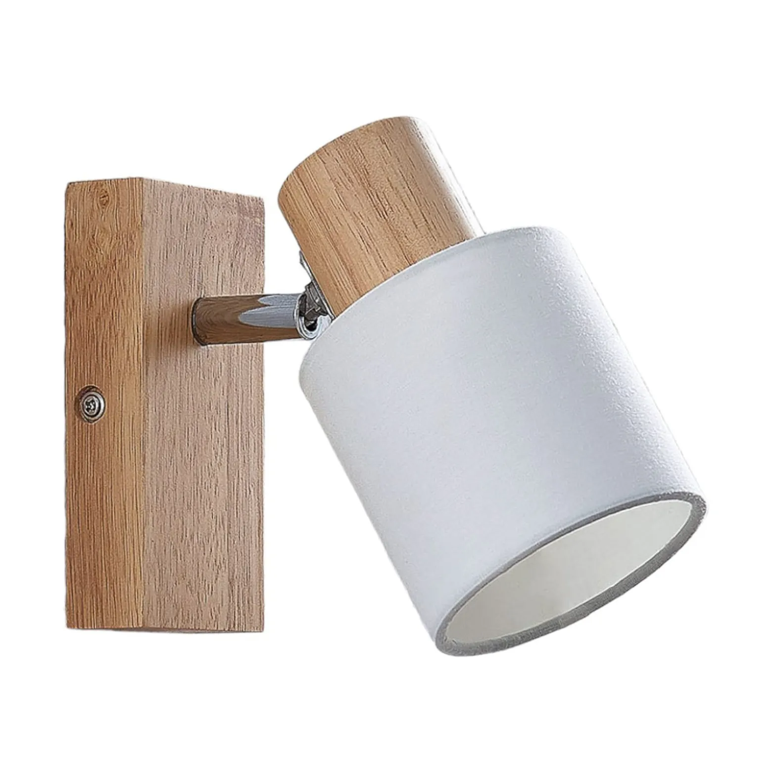 Lindby Spot Wanessa, Holz, weiß, E14, 14 cm, verstellbar