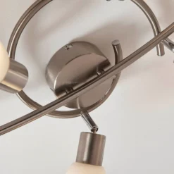 Lindby Strahler Arda, 75 cm, 6-flammig, nickel, Glas, E14