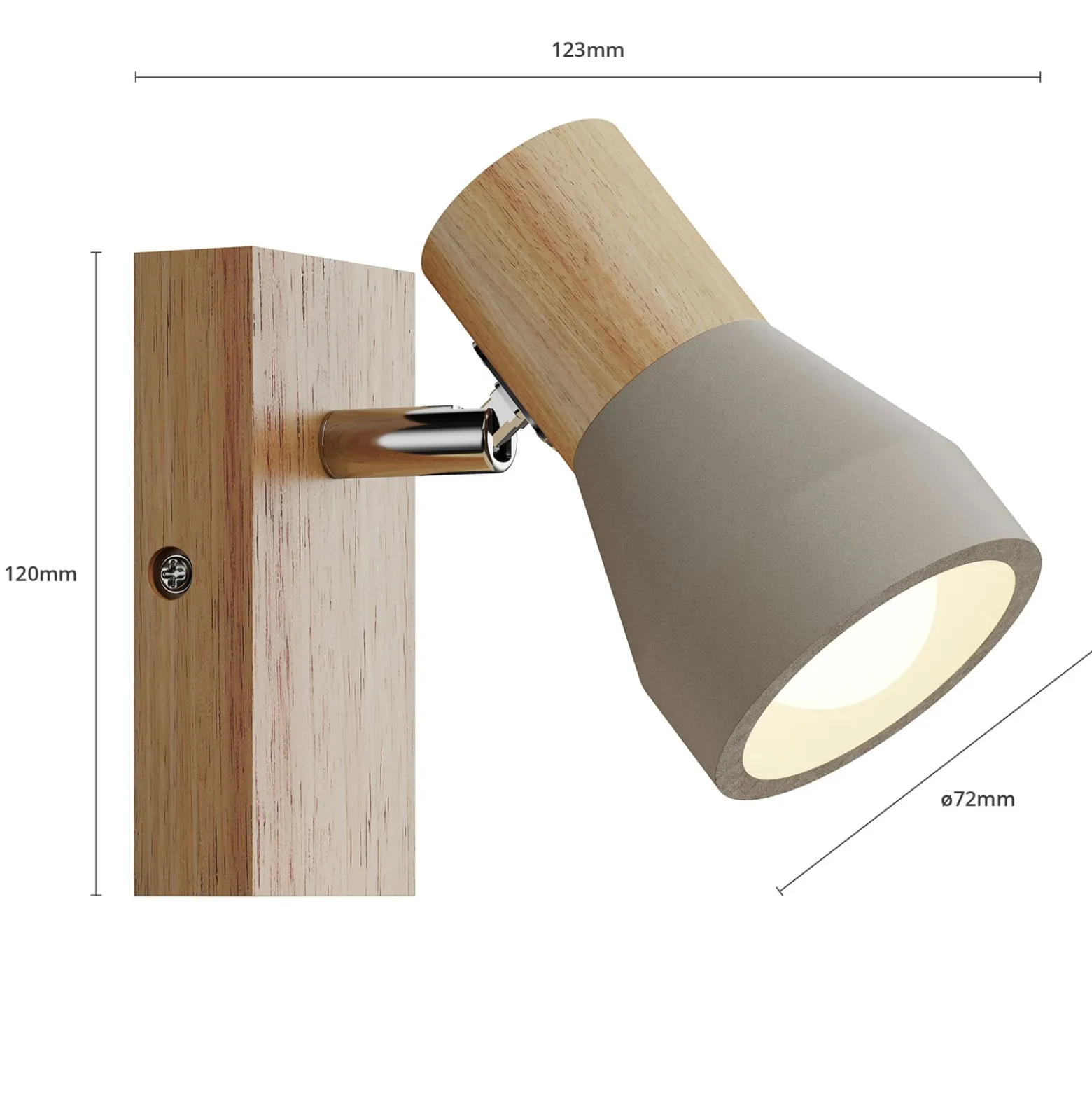Lindby Strahler Filiz, 12 cm hoch, Holz, Beton, E14