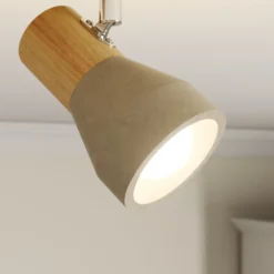 Lindby Strahler Filiz, 2-flammig, 27 cm, Holz, Beton, E14