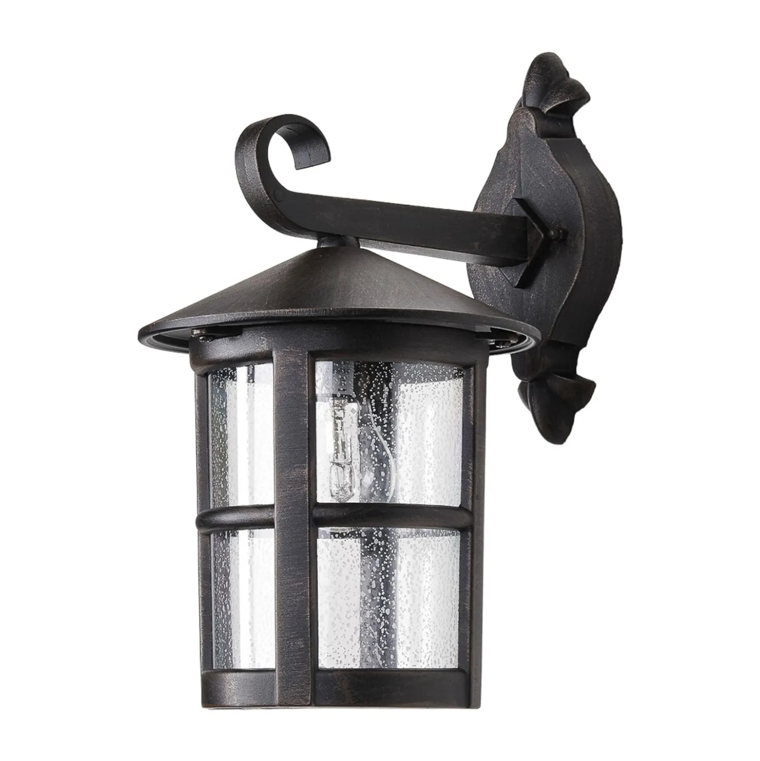 Lindby Wandleuchte Florentine, 35 cm, rostfarben, Alu, IP44