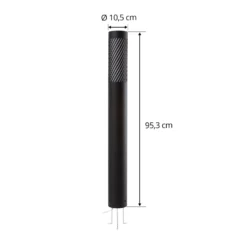 Lindby Wegeleuchte Lurinda, schwarz, Alu, Ø 10,5 cm