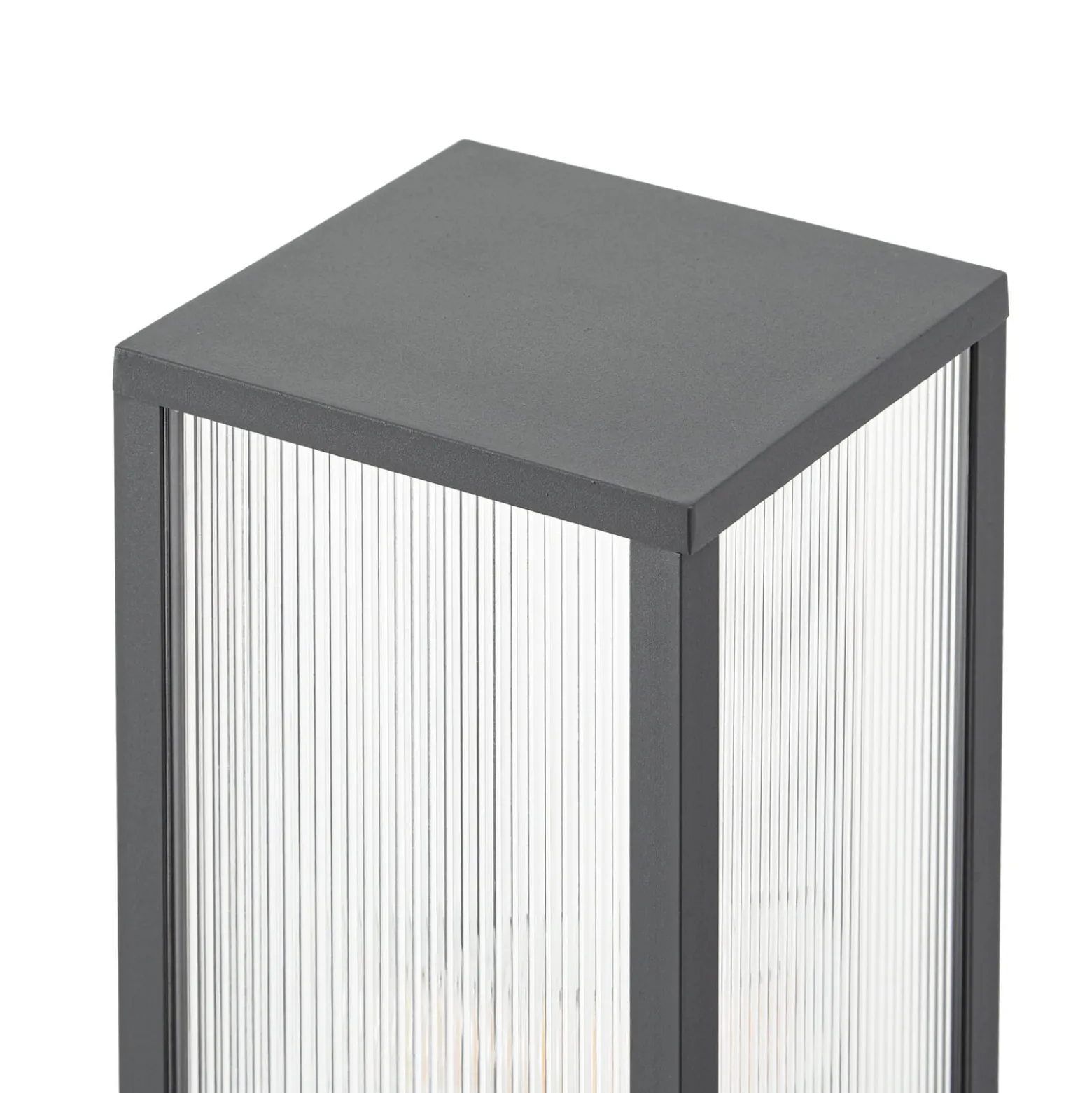 Lindby Wegeleuchte Peldar, anthrazit/geriffelt, 80cm, Sensor