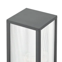 Lindby Wegeleuchte Peldar, anthrazit/geriffelt, 80 cm