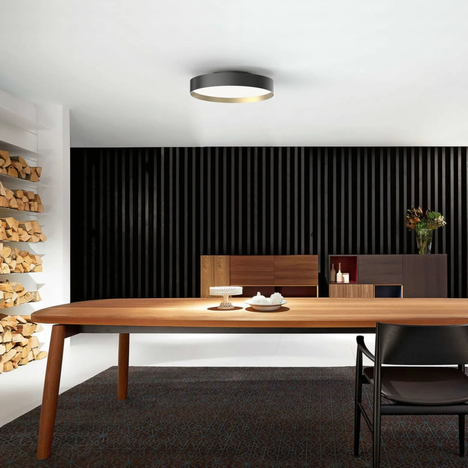 LOOM DESIGN LED-Deckenlampe Lucia schwarz/goldfarben Ø 35 cm