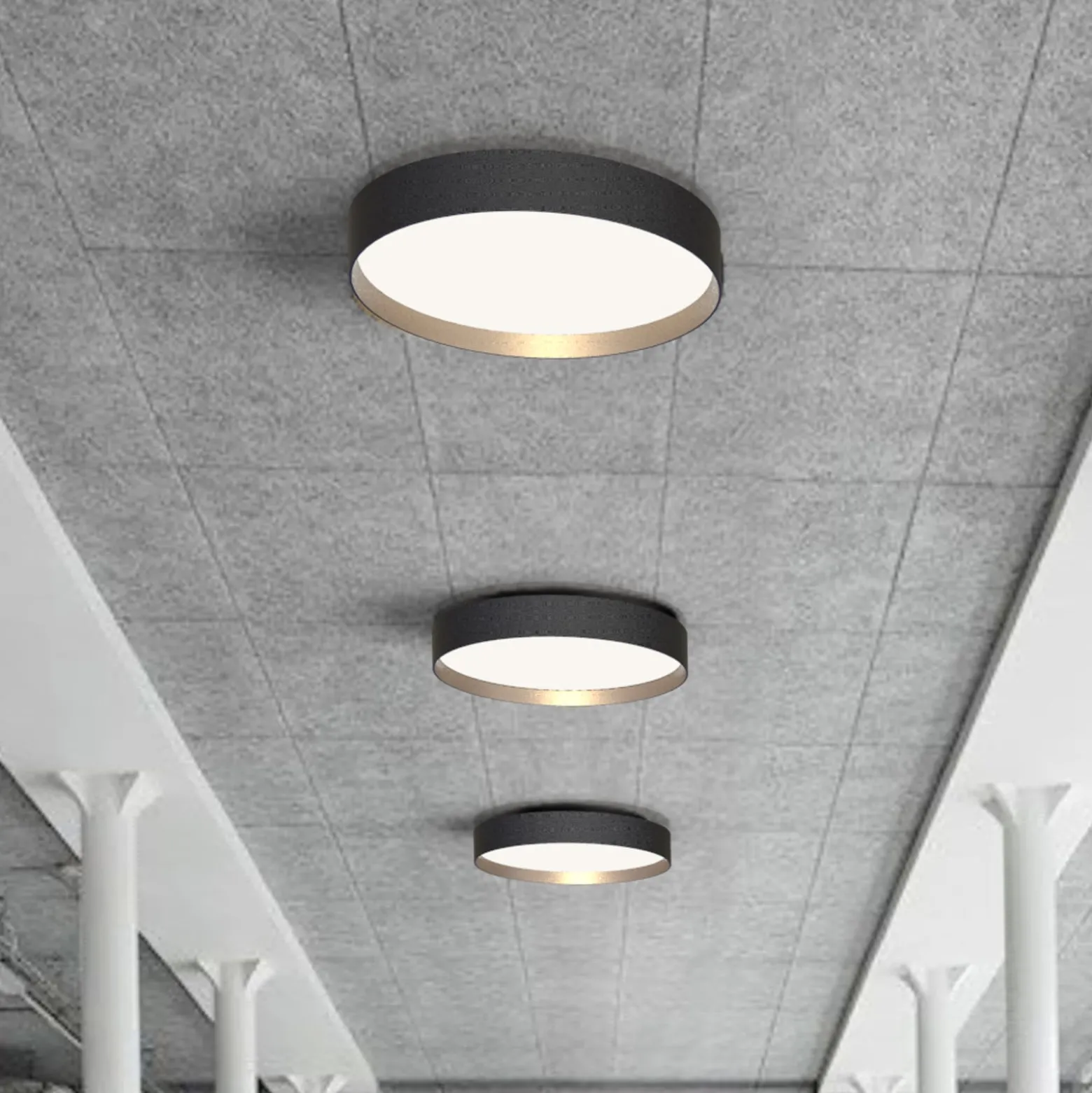 LOOM DESIGN LED-Deckenlampe Lucia schwarz/goldfarben Ø 35 cm