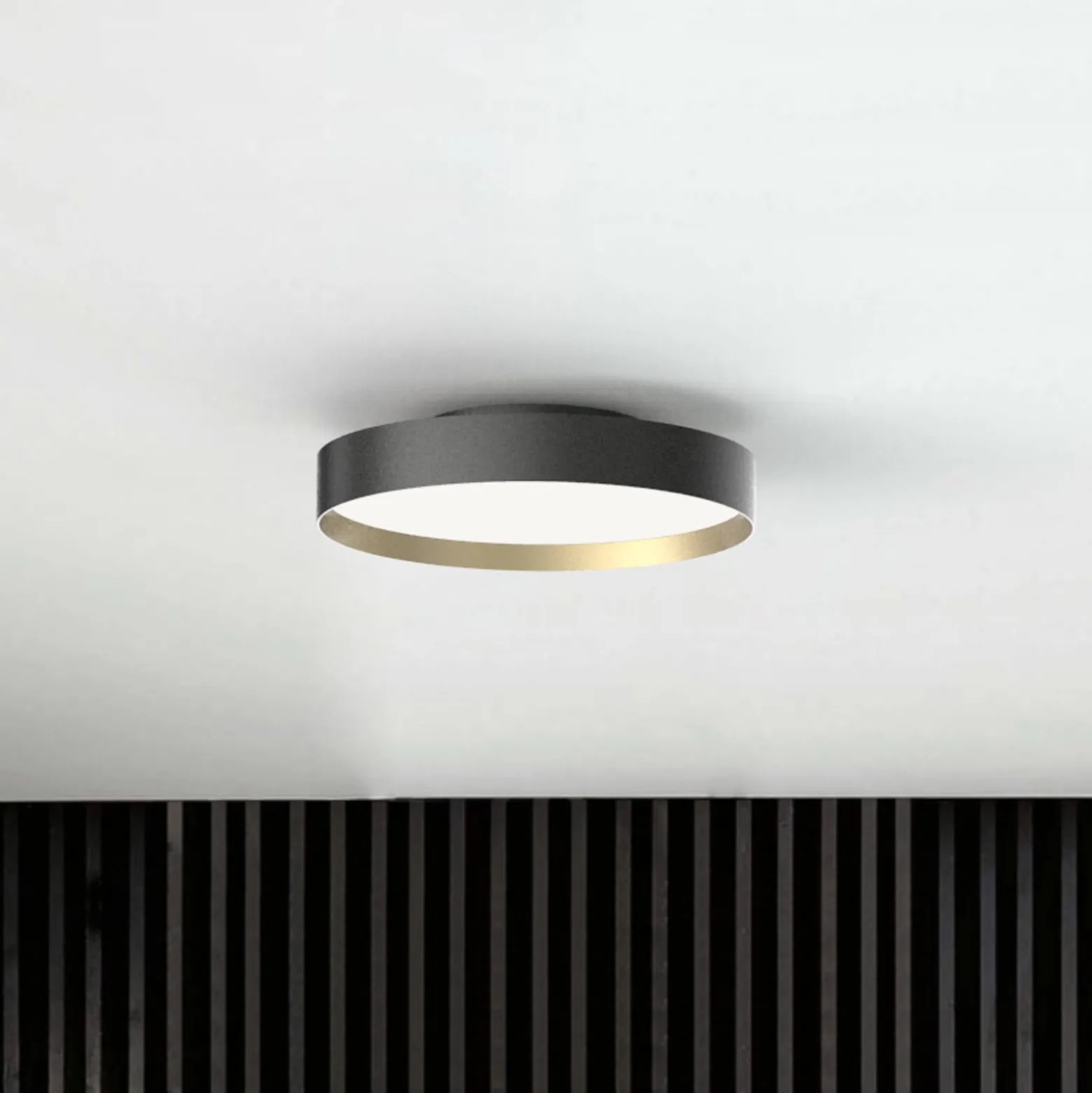 LOOM DESIGN LED-Deckenlampe Lucia schwarz/goldfarben Ø 35 cm