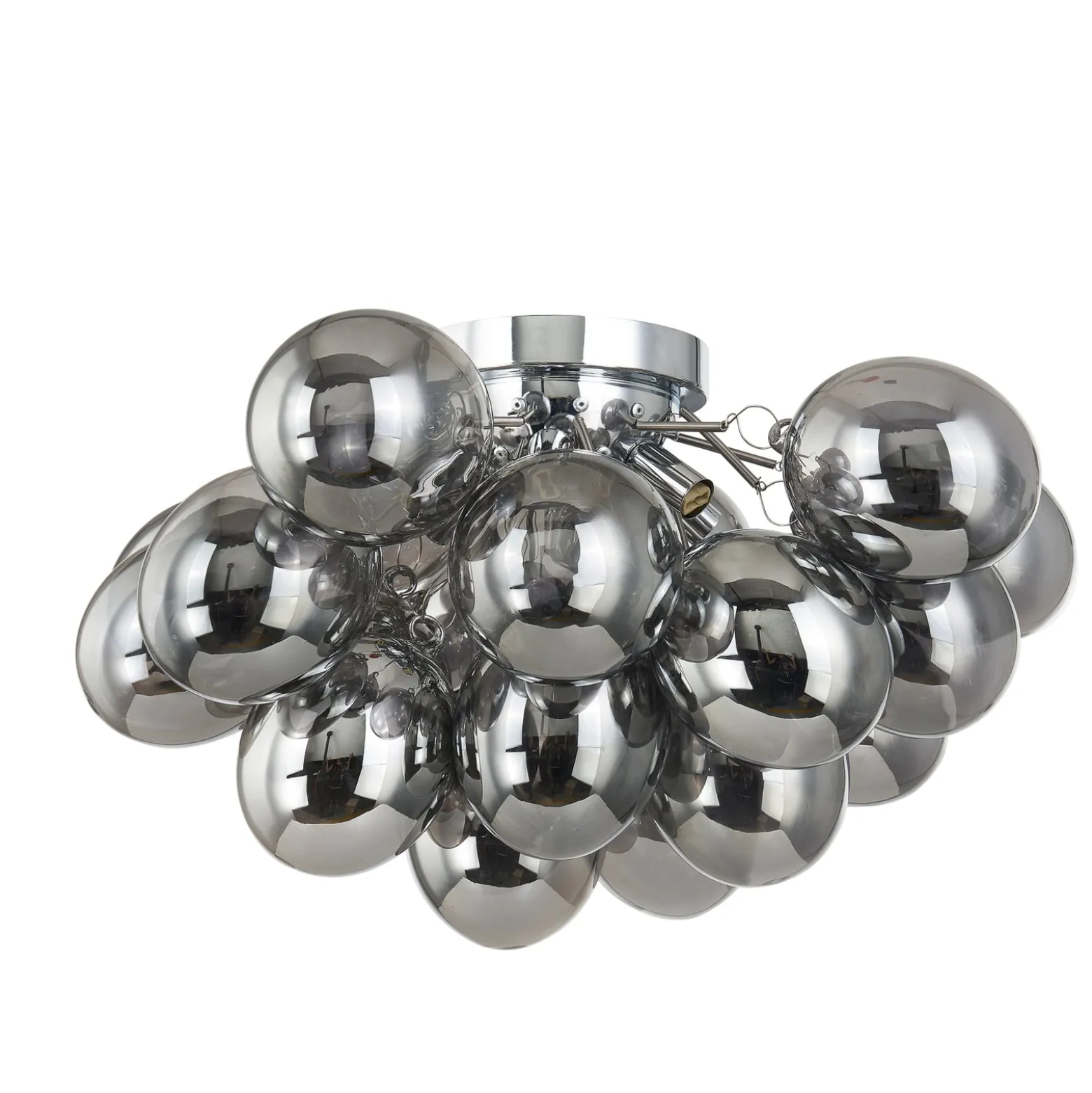 Lucande Deckenleuchte Diborah, rauchgrau, Glas, Ø 50 cm, G9