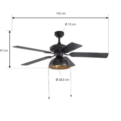 Lucande Deckenventilator mit Licht Shamoian, leise, Ø 130 cm