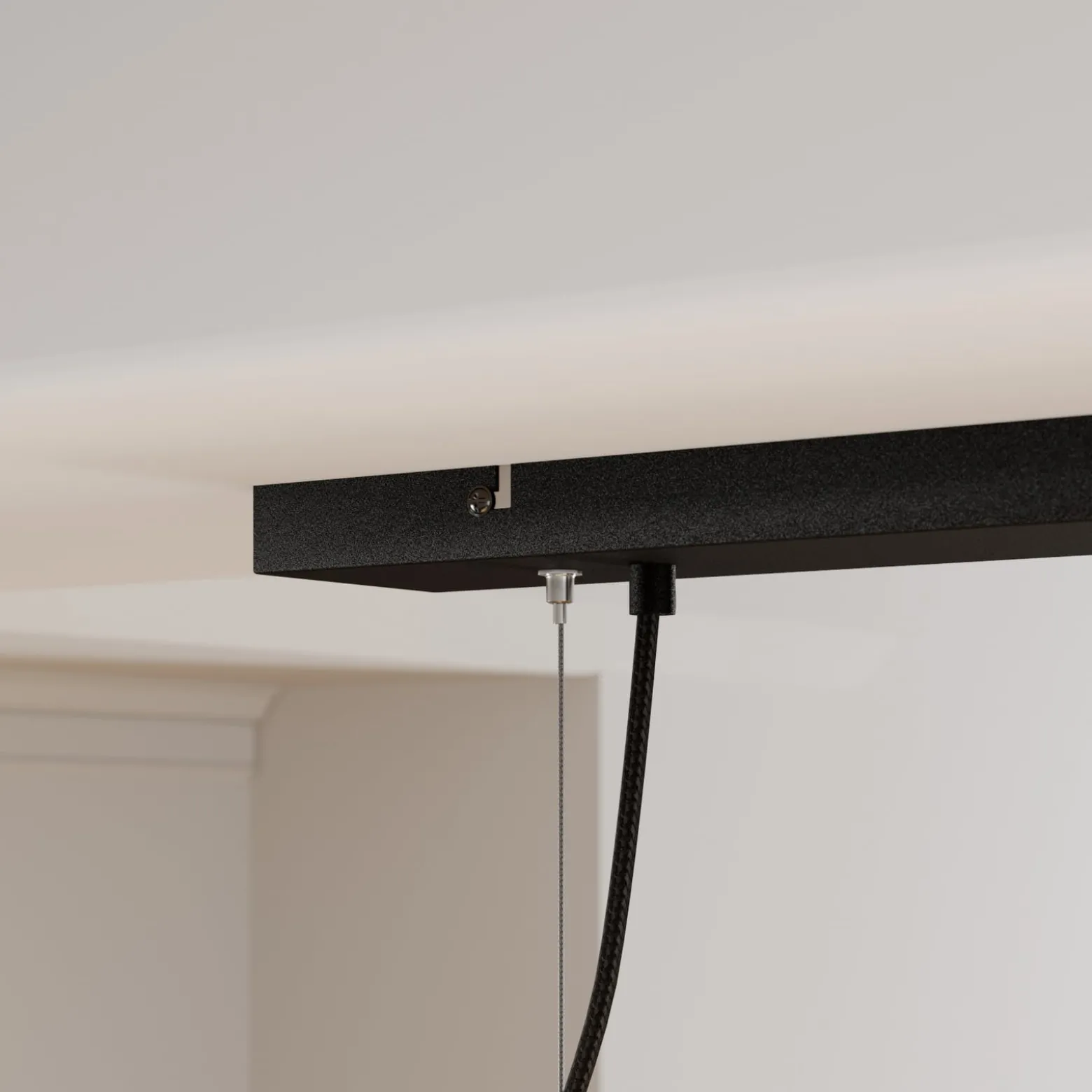 Lucande Hängelampe Kalinda, grau, Beton, 110,5 cm lang, E14