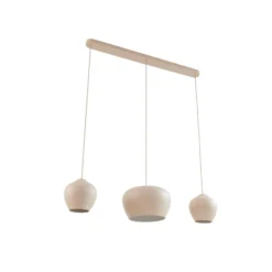Lucande Hängeleuchte Malisa, beige, 3-fl., Metall, 90 cm