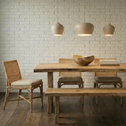 Lucande Hängeleuchte Malisa, beige, 3-fl., Metall, 90 cm