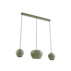 Lucande Hängeleuchte Malisa, grün, 3-fl., Metall, Länge 90cm