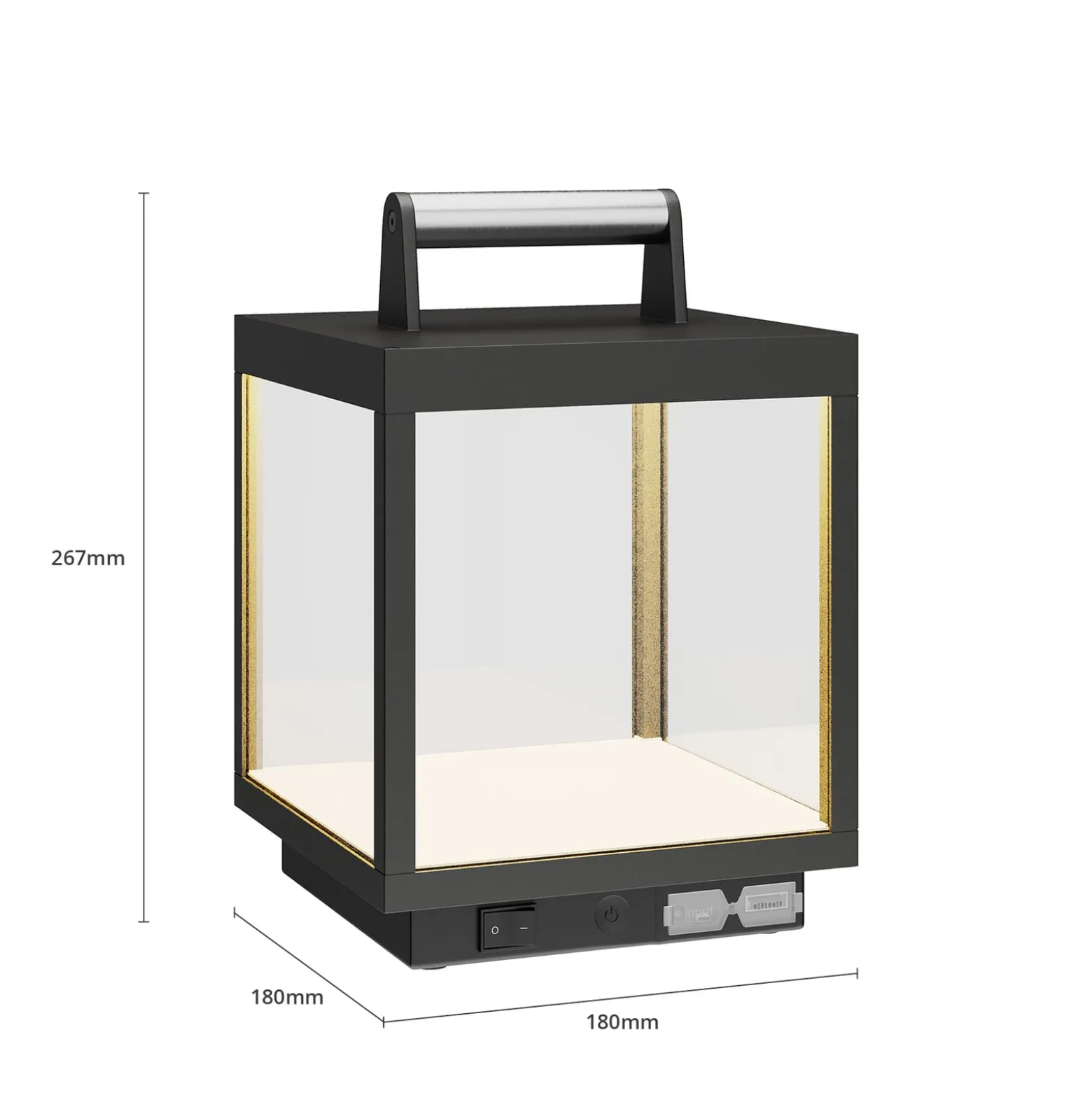 Lucande LED-Akkutischleuchte Cube, Alu, IP54, dimmbar