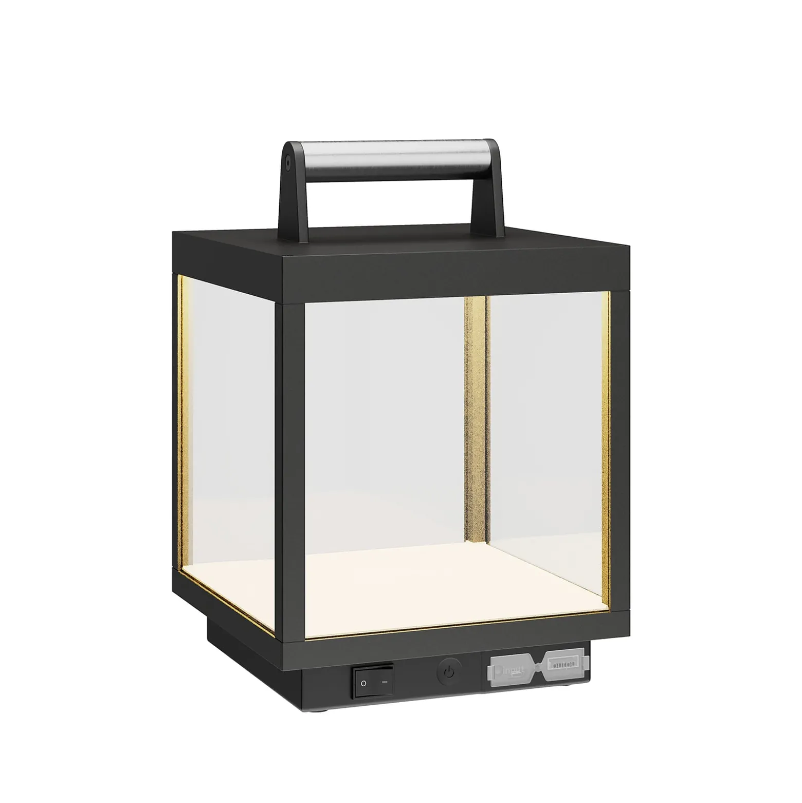 Lucande LED-Akkutischleuchte Cube, Alu, IP54, dimmbar