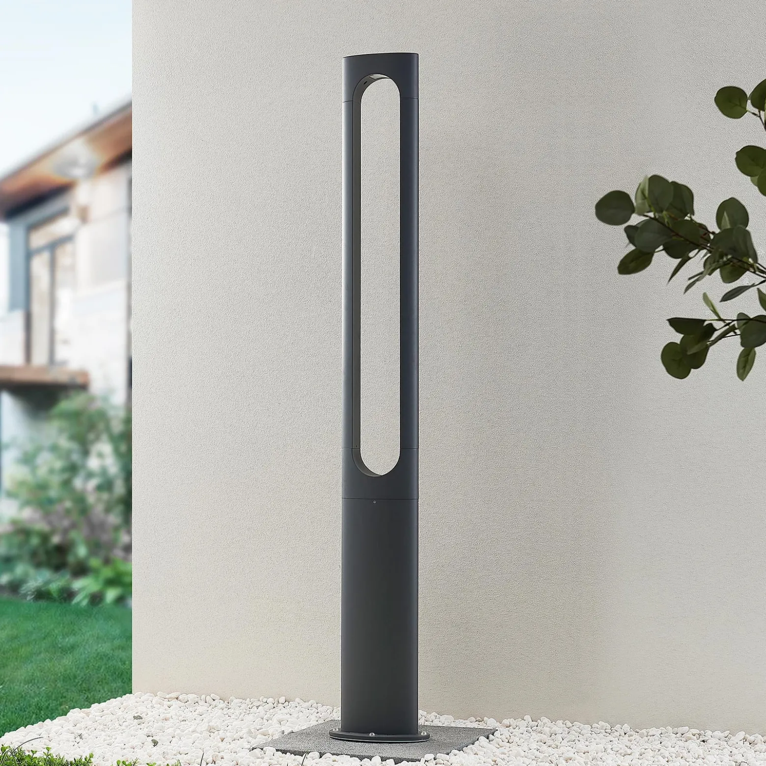 Lucande LED-Außenleuchte Dovino, 150 cm, dunkelgrau, IP65