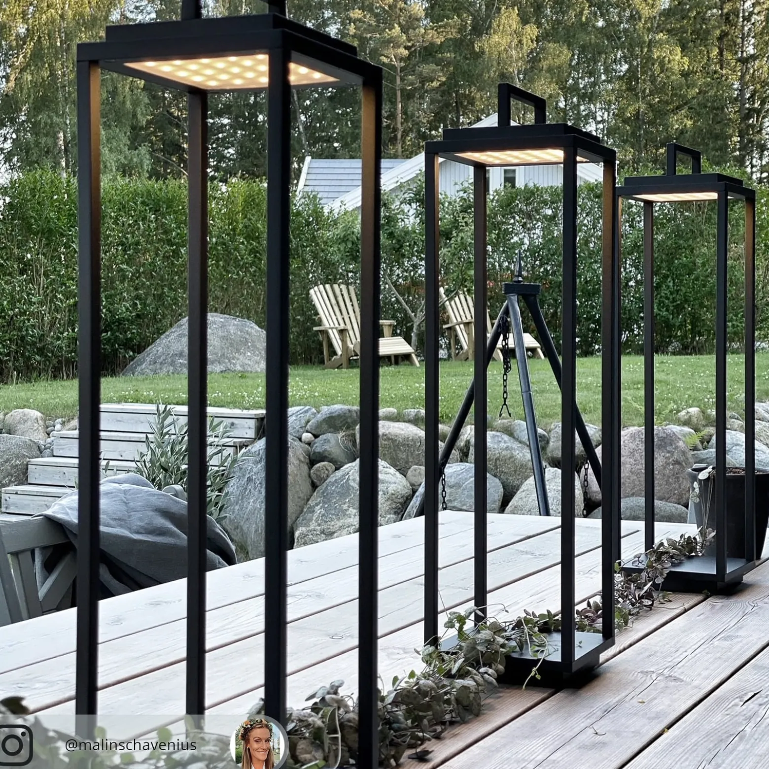 Lucande LED-Außenleuchte Elaja, schwarz, Akku, USB, dimmbar