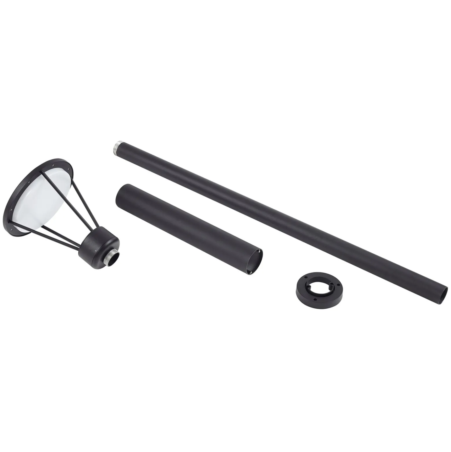 Lucande LED-Außenleuchte Elario, 222 cm, schwarz, Aluminium