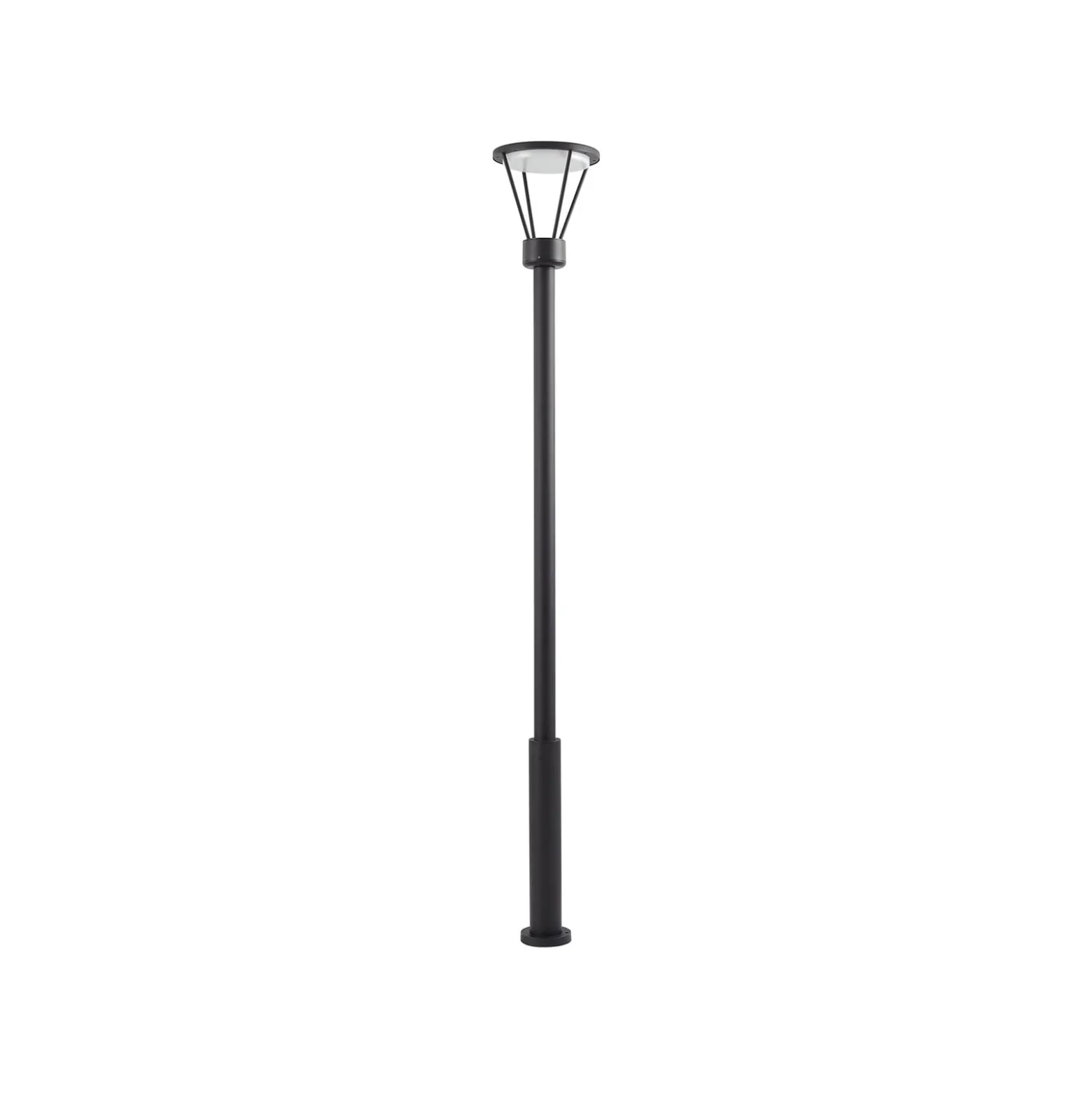 Lucande LED-Außenleuchte Elario, 222 cm, schwarz, Aluminium