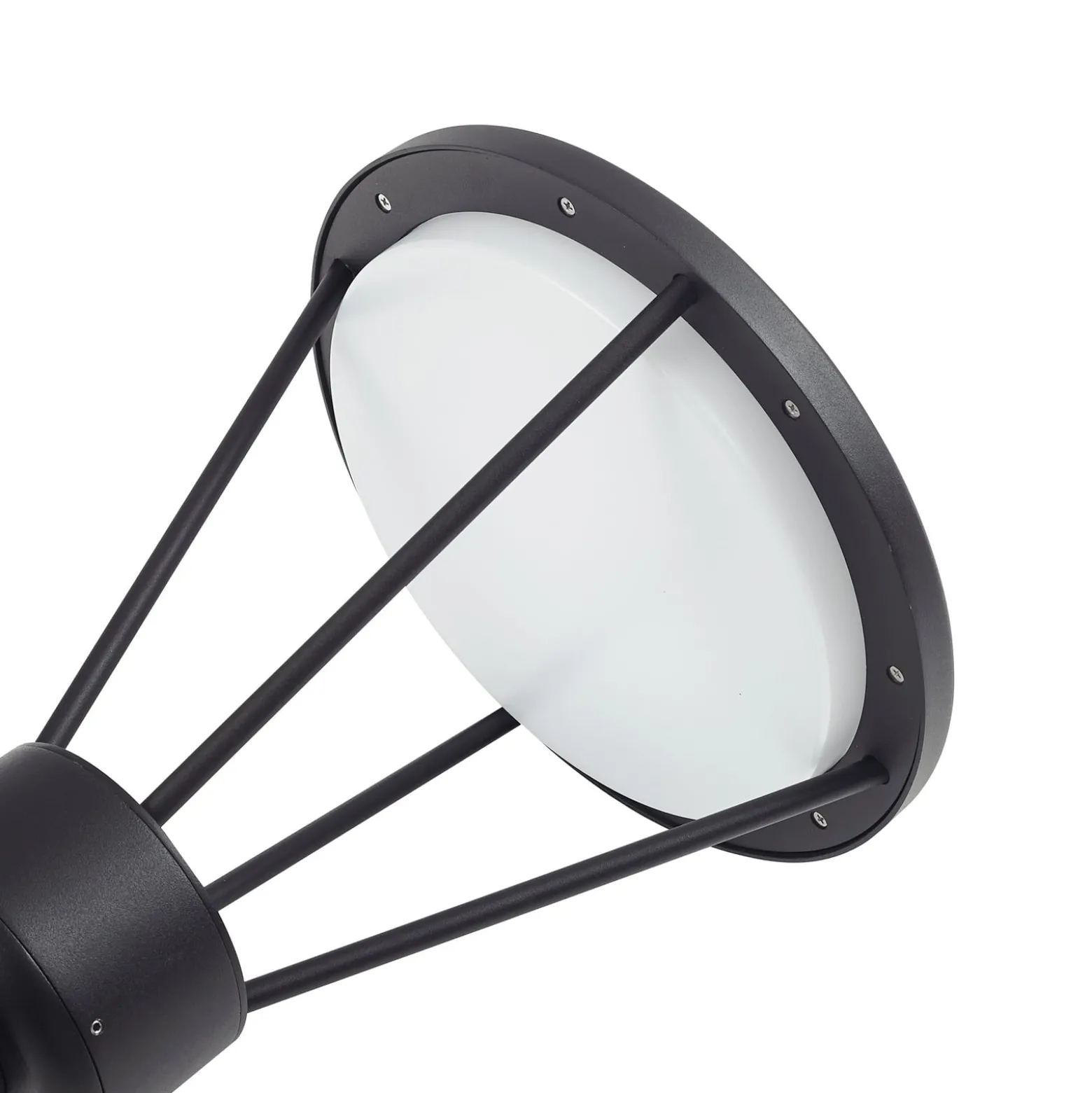 Lucande LED-Außenleuchte Elario, 222 cm, schwarz, Aluminium