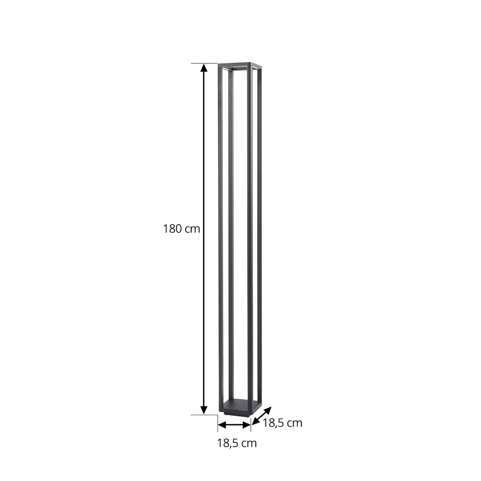 Lucande LED-Außenleuchte Thorvid, Höhe 180 cm, schwarz